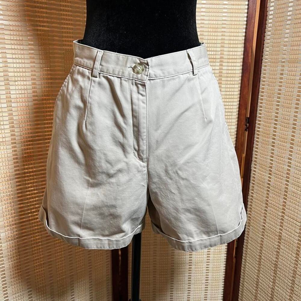 Vintage L.L. Bean High Waisted Pleated Cuffed Bermuda Shorts 10 - Picture 2 of 8